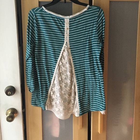 Striped top with Lace Back