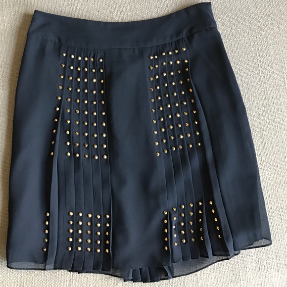 Diane von Furstenberg Dresses & Skirts - Black silk skirt w/ gold studs