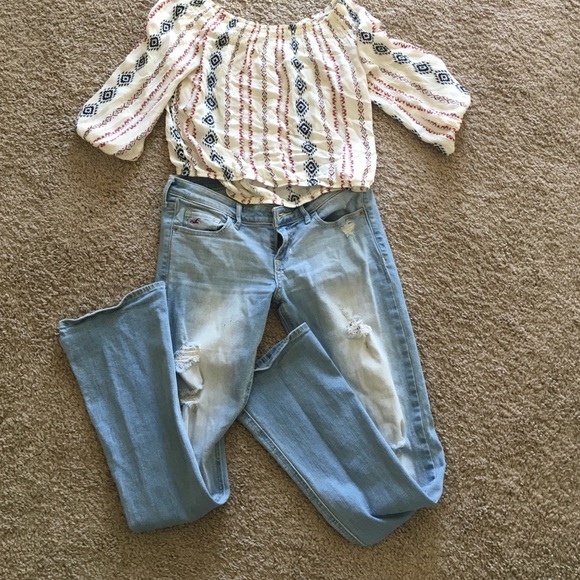 Distressed Hollister jeans