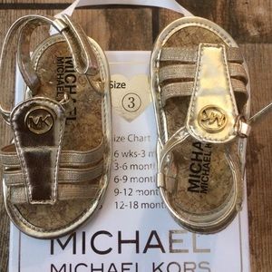 Michael Kors gold baby sandal size 3