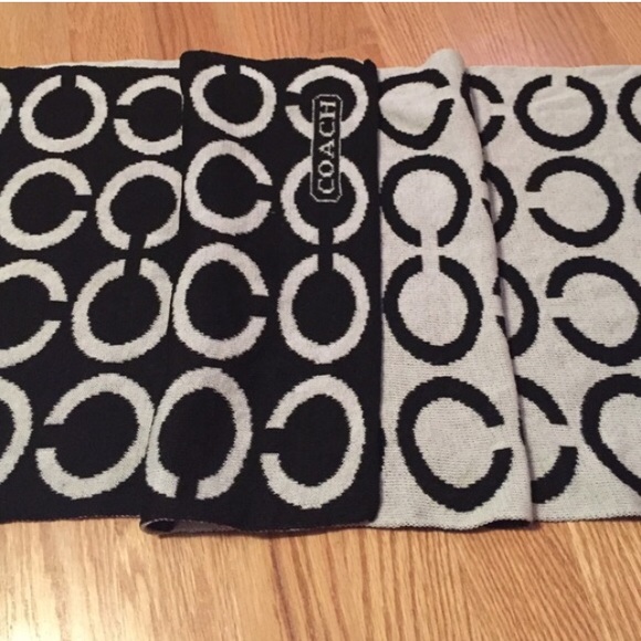 Black and White Coach Scarf
