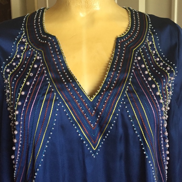 MINI DRESS/TUNIC TOP WITH BEADING AND PEARLS - Picture 2 of 6