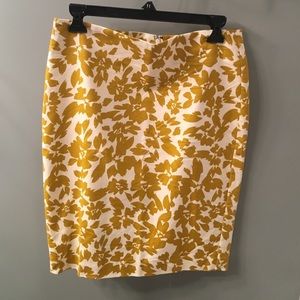 LOFT floral print pencil skirt