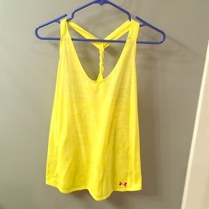 Bright yellow Under Armor racerback workout tank
