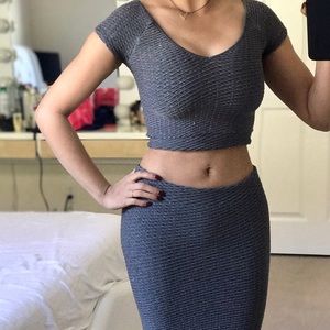 Gray two piece dress