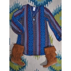 Bohemian Long Sleeve Dress 🍃