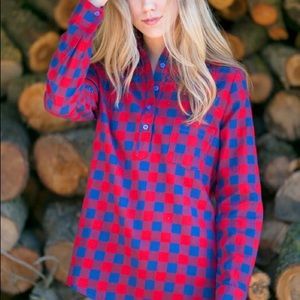 Plaid collared top