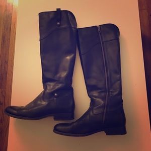 Black leather FRYE riding boots