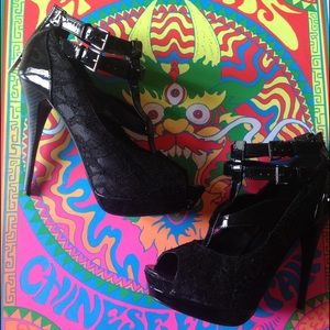 Black platform heels