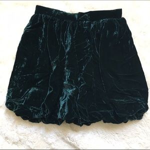 Velvet emerald green skirt