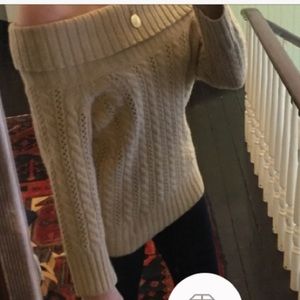 Express tan, wool blend off the shoulders sweater