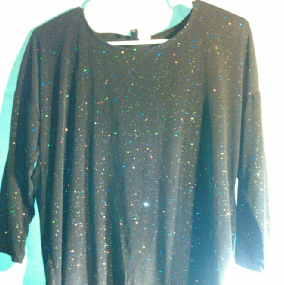 Sparkle slouchy black top - Picture 2 of 3