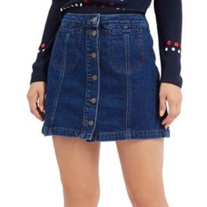Topshop button down denim skirt
