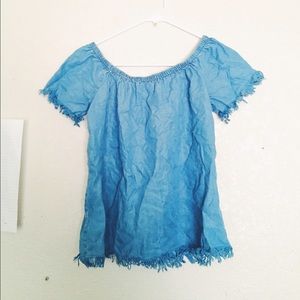 Denim off the shoulder top