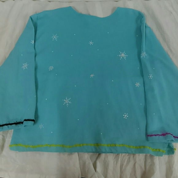Petal Bay Collection Turquoise Christmas Sweater S - Picture 3 of 3