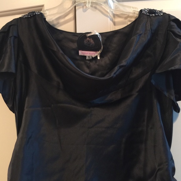 Black silk maternity S dress. Think Gatsby & deco
