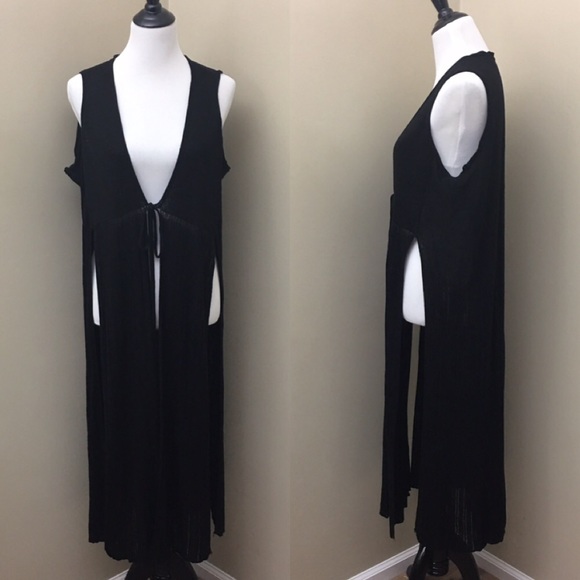 Free People Urban Black Baja Escape Cardigan Wrap - Picture 2 of 3