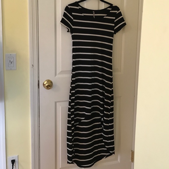Striped High-Low Maxi