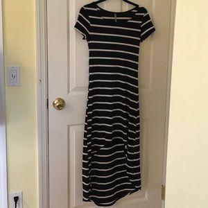 Striped High-Low Maxi