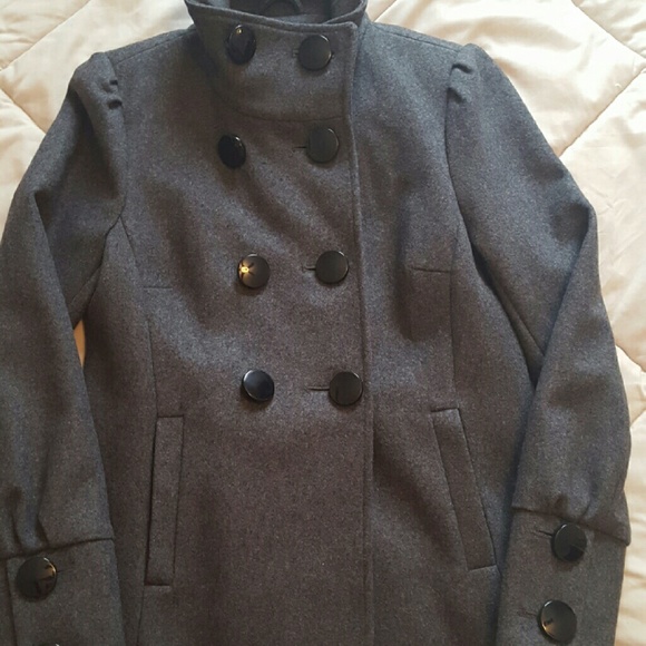 Charcoal gray pea coat