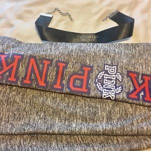 VS Pink sport leggings Brand new with chocker