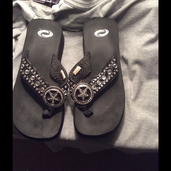 Jeweled flip flops