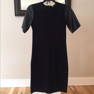 Vince Leather Sleeve Dress
