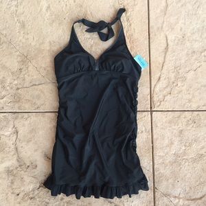Black Halter Swim Dress!