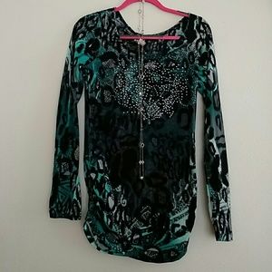 Buckle BKE sparkle leopard top size large