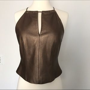BCBG MAXZARIA leather top