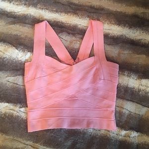 Pink bandage crop top
