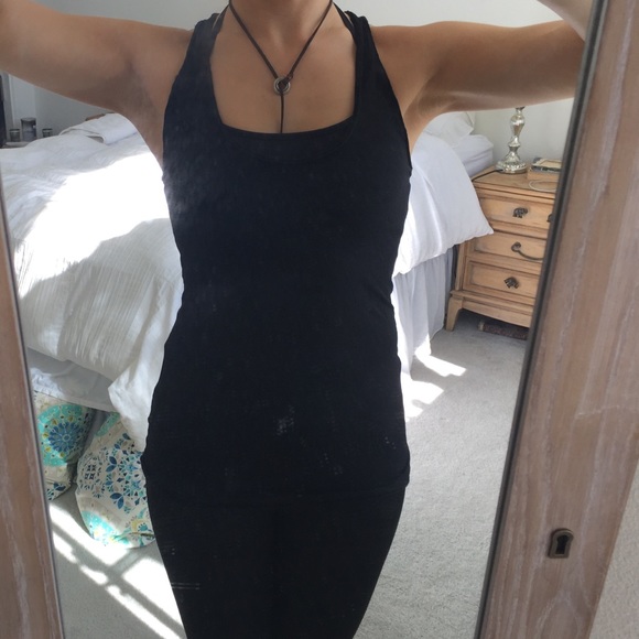 All Saints black racer back tank