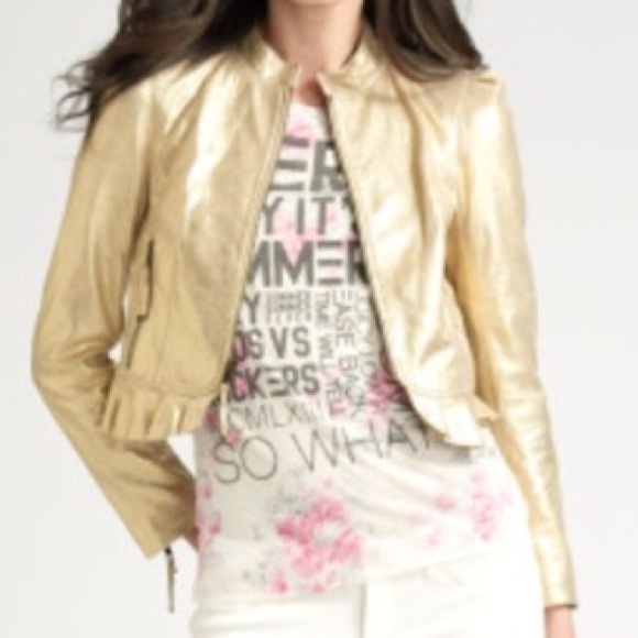 Juicy Couture Gold leather jacket.