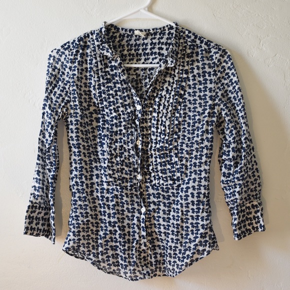 J. Crew Mushroom Blouse quarter sleeve.