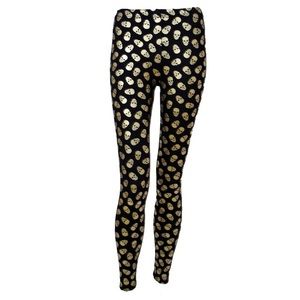 NWOT Black with gold skulls leggings