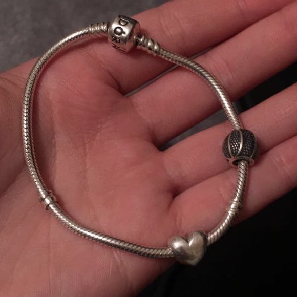 Pandora bracelet with attached charms