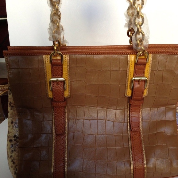 Longchamp Reptile Embossed Leather Shoulder Bag