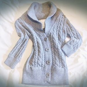 Gray American Eagle 3/4 Sleeve Sweater