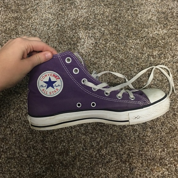 purple high top converse