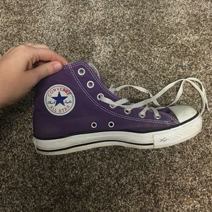 purple high top converse