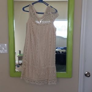 Anthropologie Mauve Crochet Lace dress