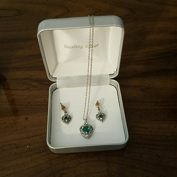 Sterling silver necklace and earring set