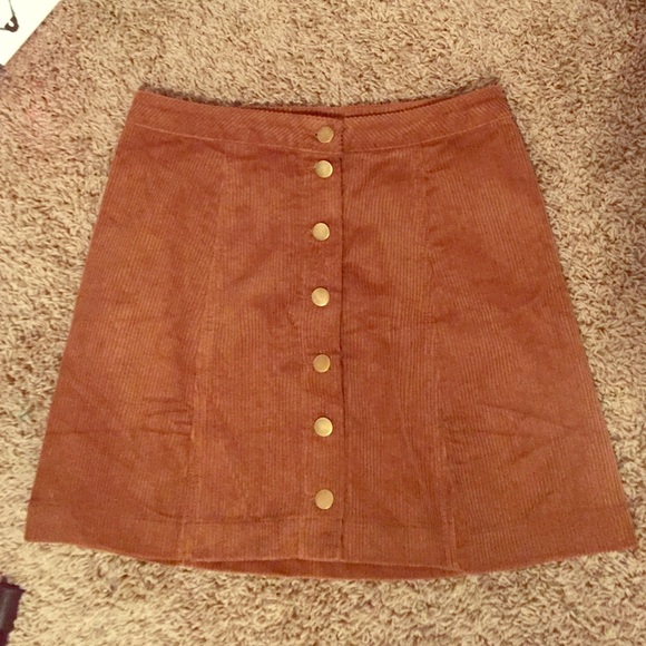 Wet Seal Dresses & Skirts - Brown Courderoy Button up Skirt