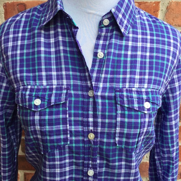Aeropostale Plaid Button Down Shirt Size S/M - Picture 3 of 4