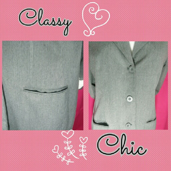 🍸HP🍸Stephanie Andrews Solid Gray Blazer Size 8 - Picture 2 of 4