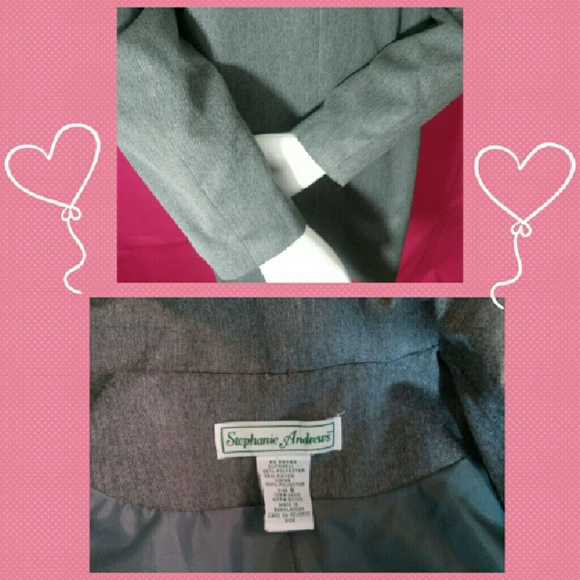 🍸HP🍸Stephanie Andrews Solid Gray Blazer Size 8 - Picture 4 of 4