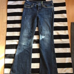 American eagle slightly distressed flare jeans