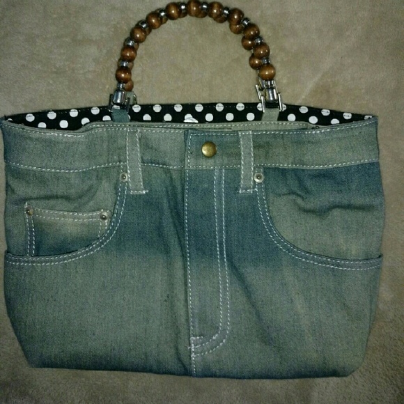 Braciano jean shorts purse with studded bottom