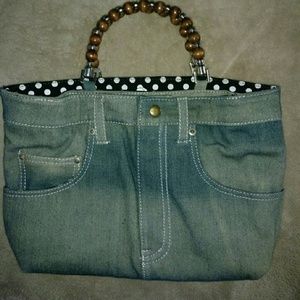 Braciano jean shorts purse with studded bottom