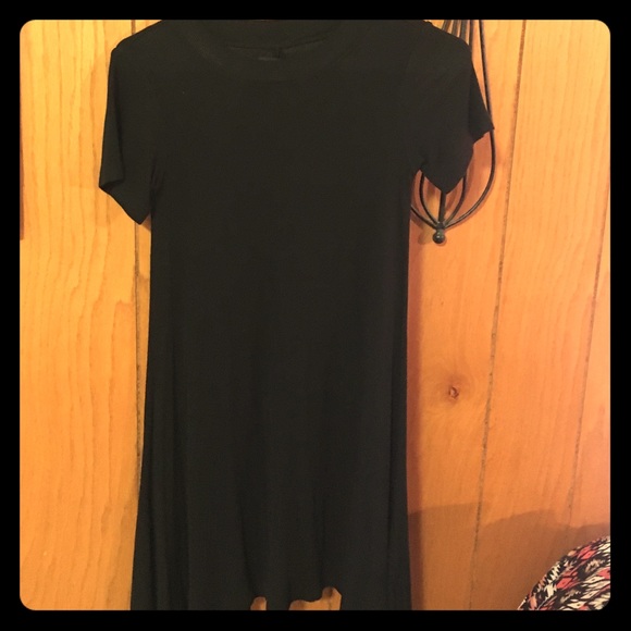 Black Scoop Neck Tshirt Dress